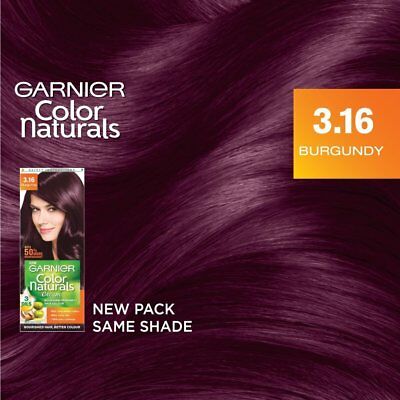 GARNIER Color naturals Creme riche Shade  BURGUNDY NOURISHING PERMANENT HAIR  COLOR NO AMMONIA 